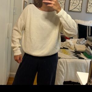 Reversible Cream Ribbed Sweater